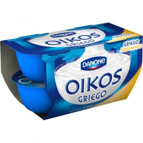 DANONE OIKOS yogur griego natural azucarado pack 4